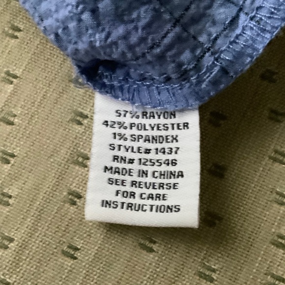 Habitat Women's Purpleish Blue Textured Button Down Shirt Size L - Picture 4 of 4